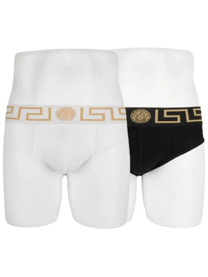 Men's Logo Banding Briefs 2 Pack Black White - VERSACE - BALAAN 2