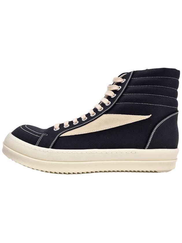 Dark Shadow Vintage Cotton High Top Sneakers Black - RICK OWENS - BALAAN 4