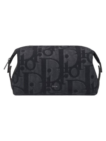 Toiletry Pouch Clutch Bag Black - DIOR - BALAAN 1