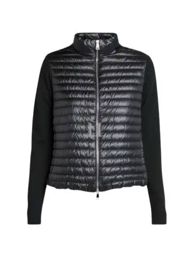 Padded Wool Cardigan Black - MONCLER - BALAAN 2