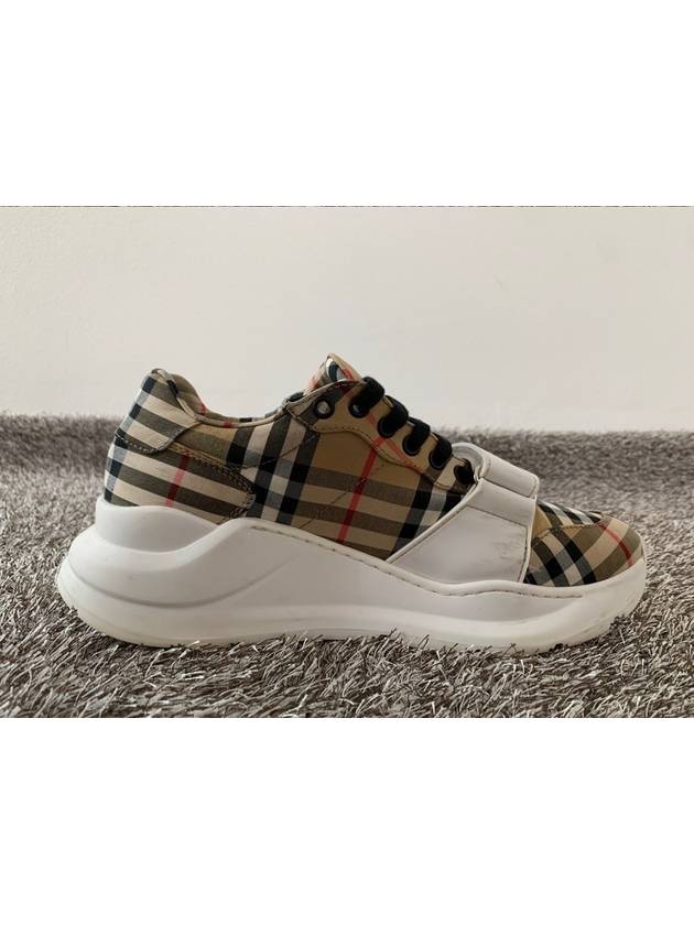 Check Velcro Cotton Canvas Sneakers 40 5 - BURBERRY - BALAAN 8