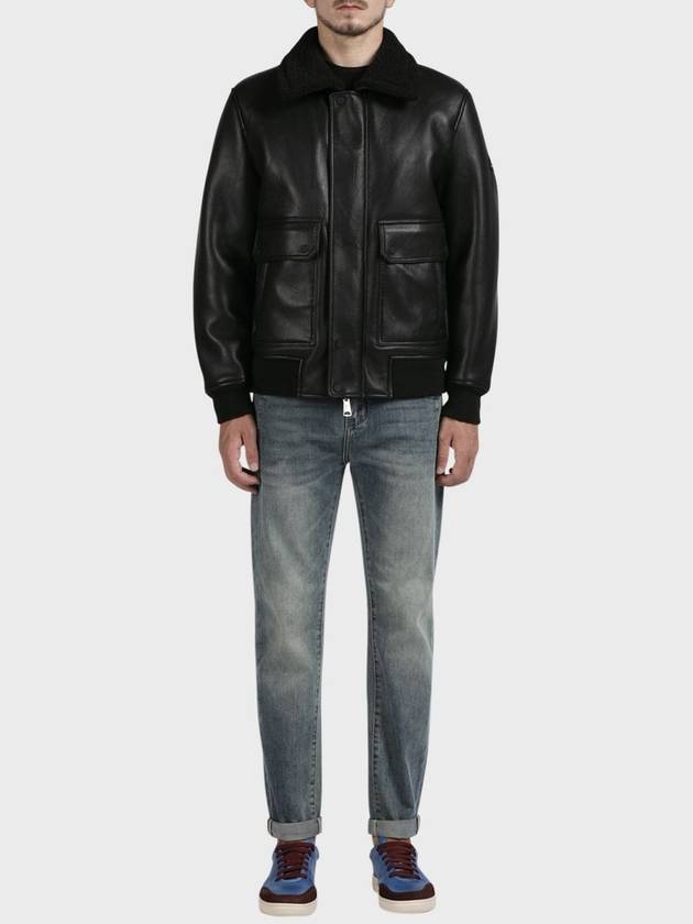 Black Eco Leather Mustang Jacket M GCJP53 - PANICALE - BALAAN 4