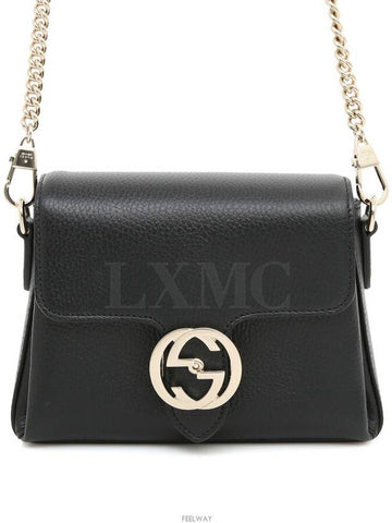 Interlocking GG chain mini cross bag 607720 black - GUCCI - BALAAN 1