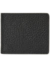 Stitched Leather Bifold Half Wallet Black - MAISON MARGIELA - BALAAN 3