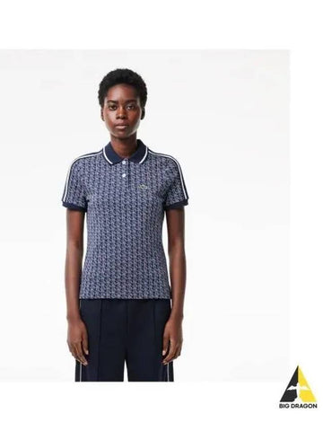 Women s Monogram Polo Shirt Navy - LACOSTE - BALAAN 1