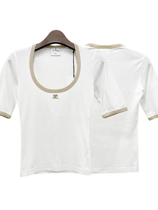 Contrast Holist Short Sleeve T-Shirt White - COURREGES - BALAAN 2