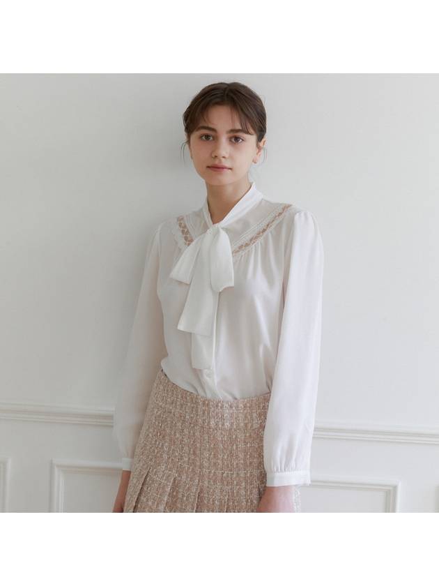 White Lace tie blouse - NARU KANG - BALAAN 3