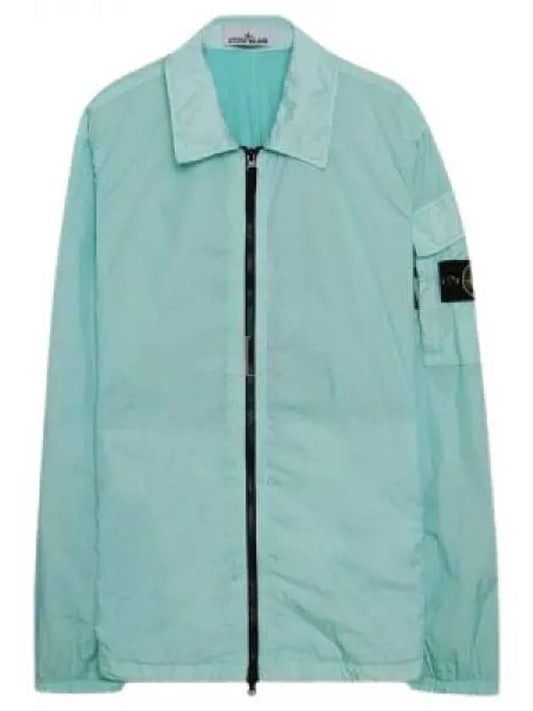 Crinkle Reps Nylon Garment Dyed Overshirt Zip Up Jacket Sky Blue - STONE ISLAND - BALAAN 2