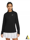 Women's Dri Fit UV Advantage Half Zip Long-Sleeve T-Shirt Black - NIKE - BALAAN 2