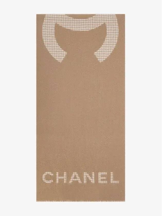 Cashmere Scarf Camel Ivory - CHANEL - BALAAN 3