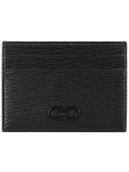 Gancini Card Wallet Black - SALVATORE FERRAGAMO - BALAAN 1