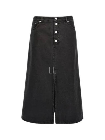 Women's Tennessee Midi Denim A-Line Skirt Black - A.P.C. - BALAAN 2