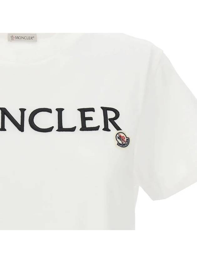 Embroidered Logo Short Sleeve T-shirt White - MONCLER - BALAAN 5