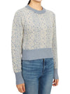 Jacquard Lettering Motif Cropped Knit Top Light Blue - GOLDEN GOOSE - BALAAN 6