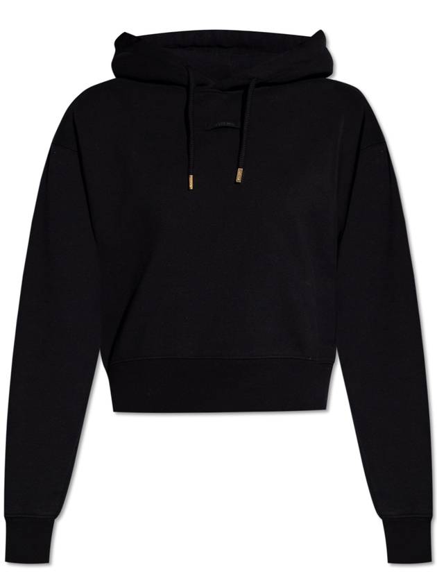 Le Sweatshirt Gros Grain Cotton Hoodie Black - JACQUEMUS - BALAAN 2