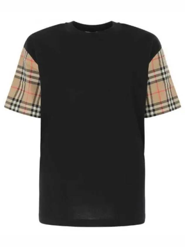 Vintage Check Sleeve Cotton Oversized T-shirt Black - BURBERRY - BALAAN 2