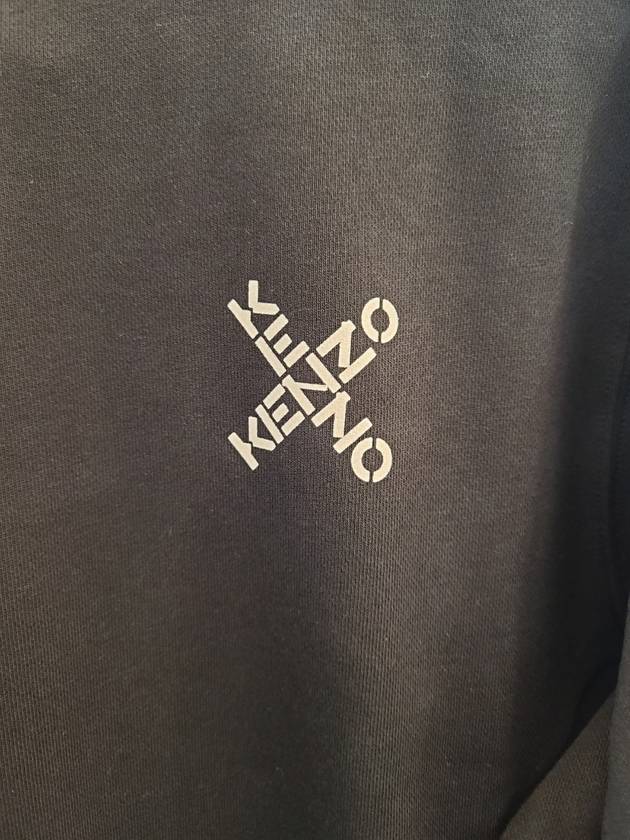 Cross Small Logo Sweatshirt Black - KENZO - BALAAN.