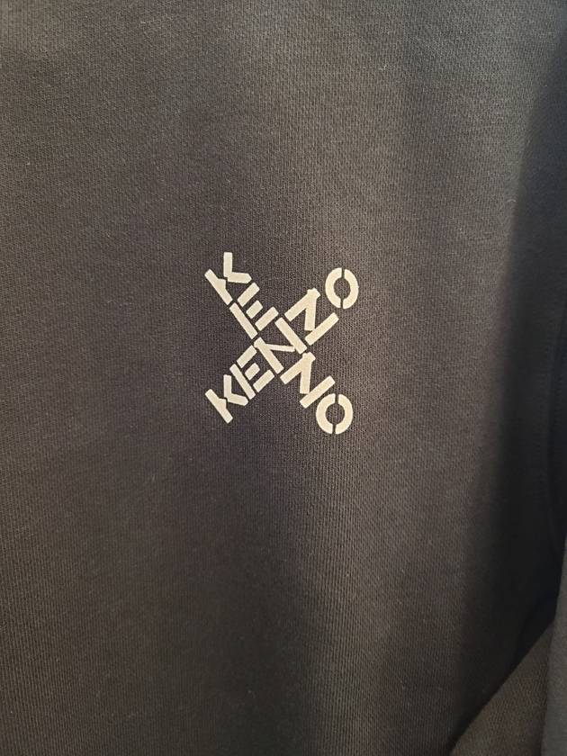 Cross Small Logo Sweatshirt Black - KENZO - BALAAN 7