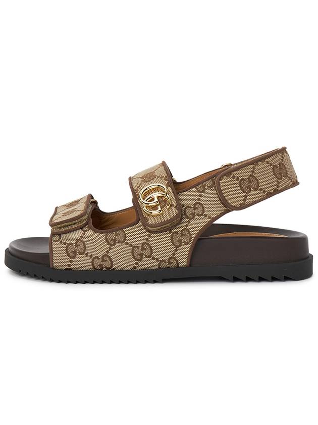 Double G Canvas Sandals Beige - GUCCI - BALAAN 4