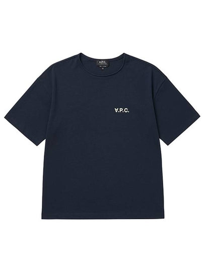 Karol Small Felt Logo Short Sleeve T-Shirt Navy - A.P.C. - BALAAN 2