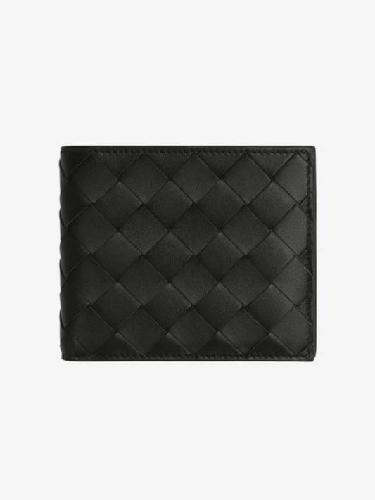 Intrecciato Leather Half Wallet Black - BOTTEGA VENETA - BALAAN 2