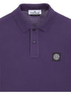 Men's Logo Patch Cotton Polo Shirt Purple - STONE ISLAND - BALAAN 4