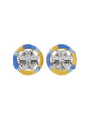 Miller Painted Stud Earrings Blue - TORY BURCH - BALAAN 11