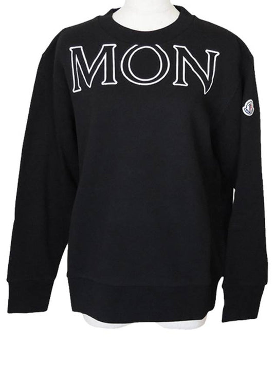 Women's Logo Patch Cotton Fleece Sweatshirt Black - MONCLER - BALAAN 2