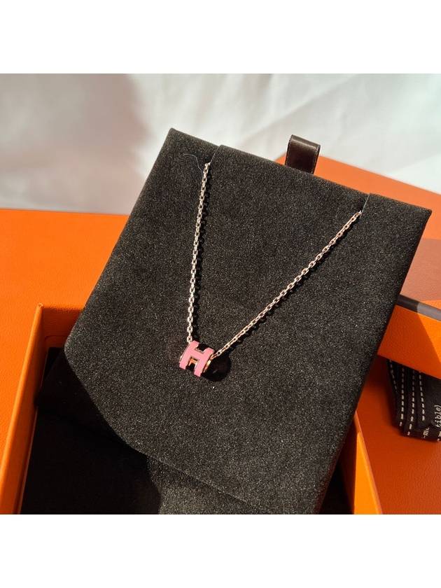 Mini Pop H Pendant Necklace Rose Gold - HERMES - BALAAN 5