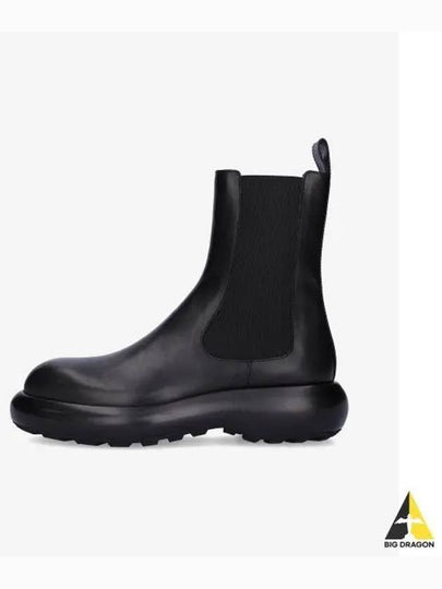 Round Toe Calf Leather Chelsea Boots Black - JIL SANDER - BALAAN 2