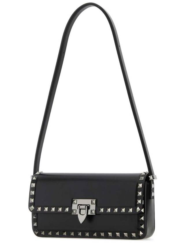 Rockstud Calfskin Shoulder Bag Black - VALENTINO - BALAAN 3