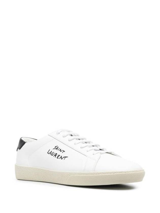 Court Classic SL 06 Leather Low Top Sneakers White - SAINT LAURENT - BALAAN 3