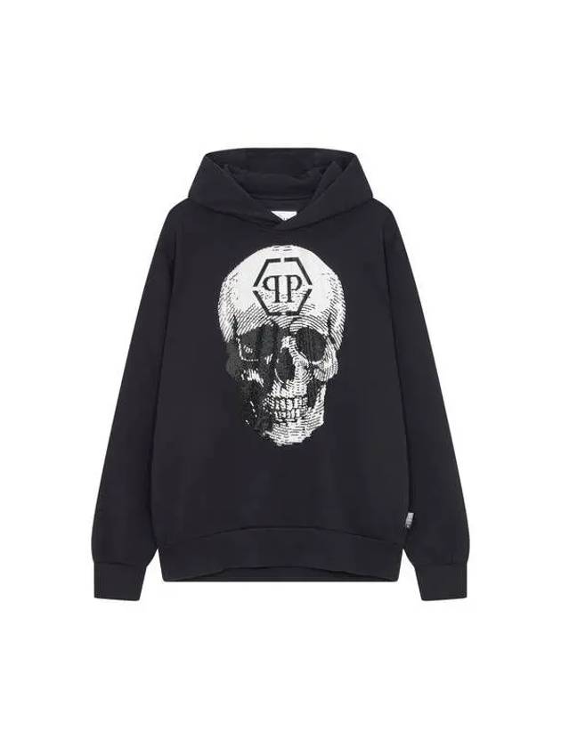 Men's Hot Piece Skull Hooded Sweatshirt Black - PHILIPP PLEIN - BALAAN 1