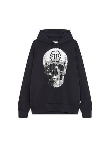 Men's Hot Piece Skull Hooded Sweatshirt Black - PHILIPP PLEIN - BALAAN 1