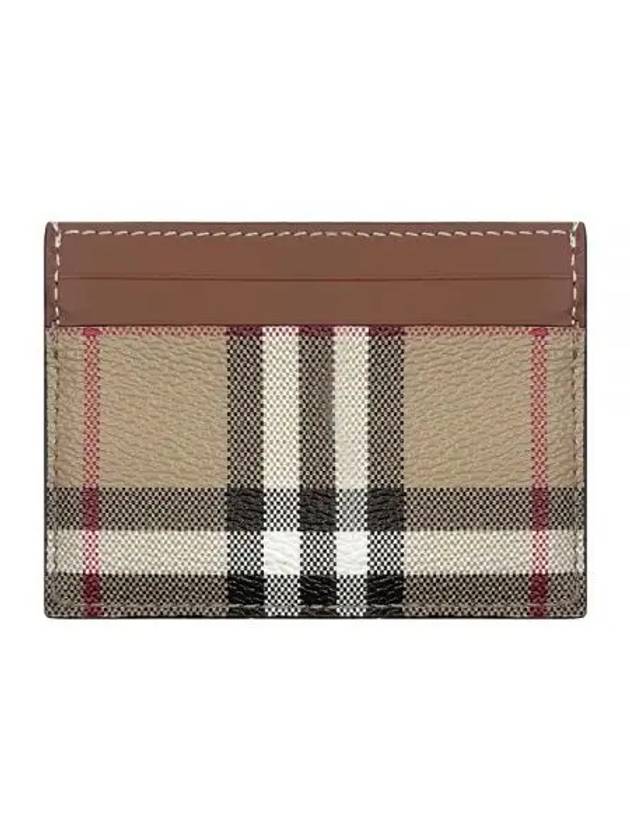 Check Print Leather Card Holder Beige - BURBERRY - BALAAN 2