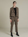 Semiwide autumn brown cropped mini wool jacket - RS9SEOUL - BALAAN 3