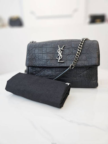 Monogram West Crocker silver chain bag 620663 - SAINT LAURENT - BALAAN 1