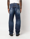 Distressed Faded Straight Jeans Blue - DSQUARED2 - BALAAN 4