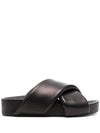 Women's Padded Cross Strap Slippers Black - JIL SANDER - BALAAN 2