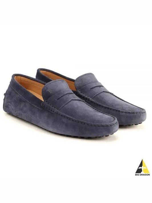 Men's Suede Gommino Driving Shoes Blue - TOD'S - BALAAN 2