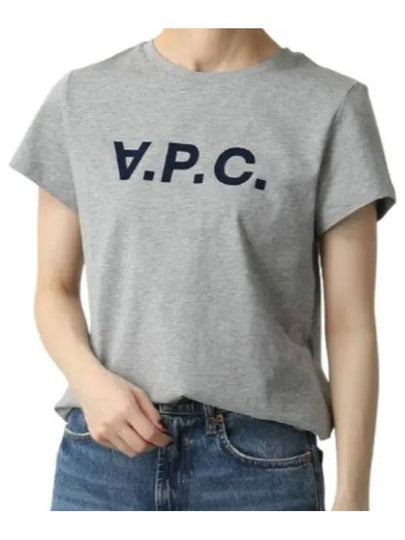 VPC Navy Logo Cotton Short Sleeve T-Shirt Grey - A.P.C. - BALAAN 2