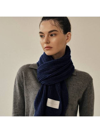 Mini Wool Knit Muffler Navy - WHITE PROJECT - BALAAN 1