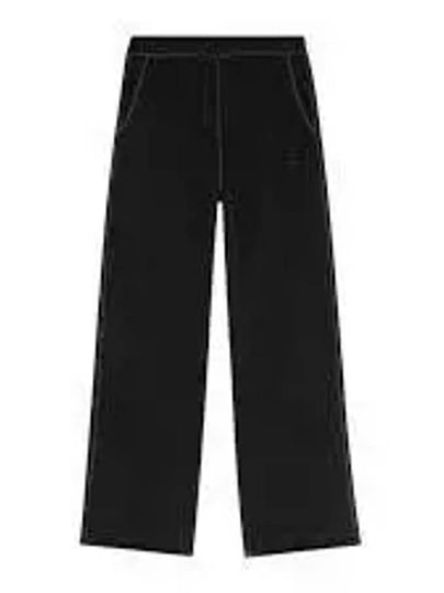 Embroidered Logo Cotton Wide Pants Black - GANNI - BALAAN 2