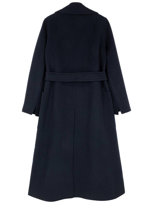 Agata Virgin Wool Single Coat Navy - MAX MARA - BALAAN 6