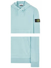 Waffen Patch Cotton Fleece Hoodie Aqua - STONE ISLAND - BALAAN 6