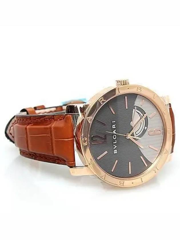 BBP41BGL 18K Pink Gold Alligator Band D Clip Men s 41MM Watch - BVLGARI - BALAAN 3