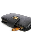 Medium Double G Bamboo Leather Card Wallet Black - GUCCI - BALAAN 5