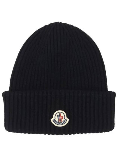 Wool Cashmere Beanie Black - MONCLER - BALAAN 2