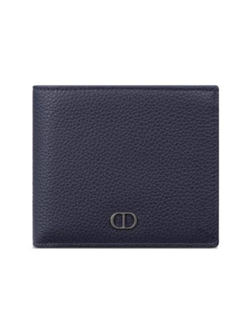 Grain Leather CD Icon Compact Half Wallet Navy - DIOR - BALAAN 1