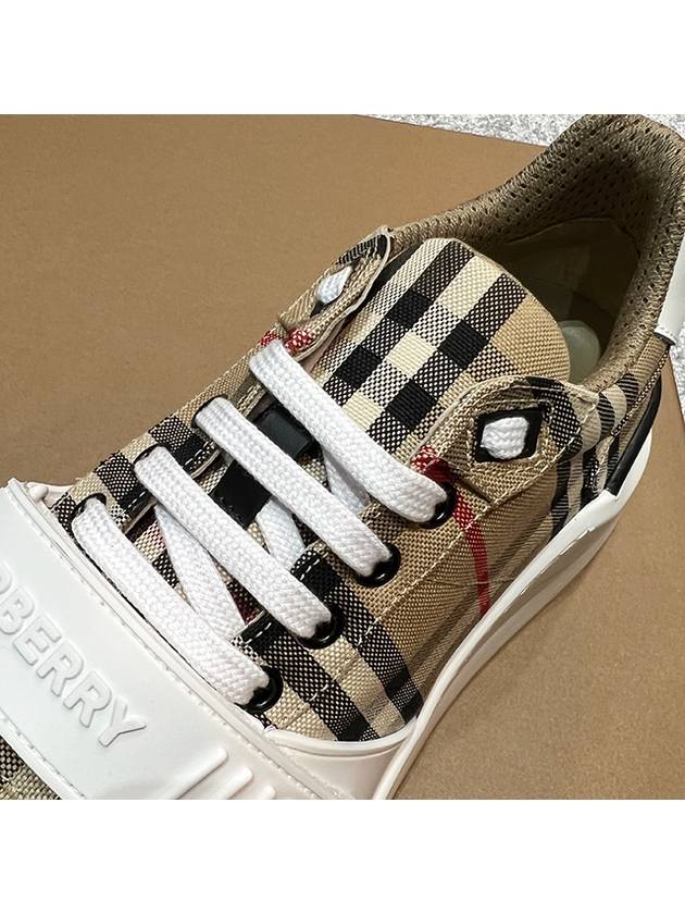 Vintage Check Suede Leather Sneakers Archive Beige - BURBERRY - BALAAN 8